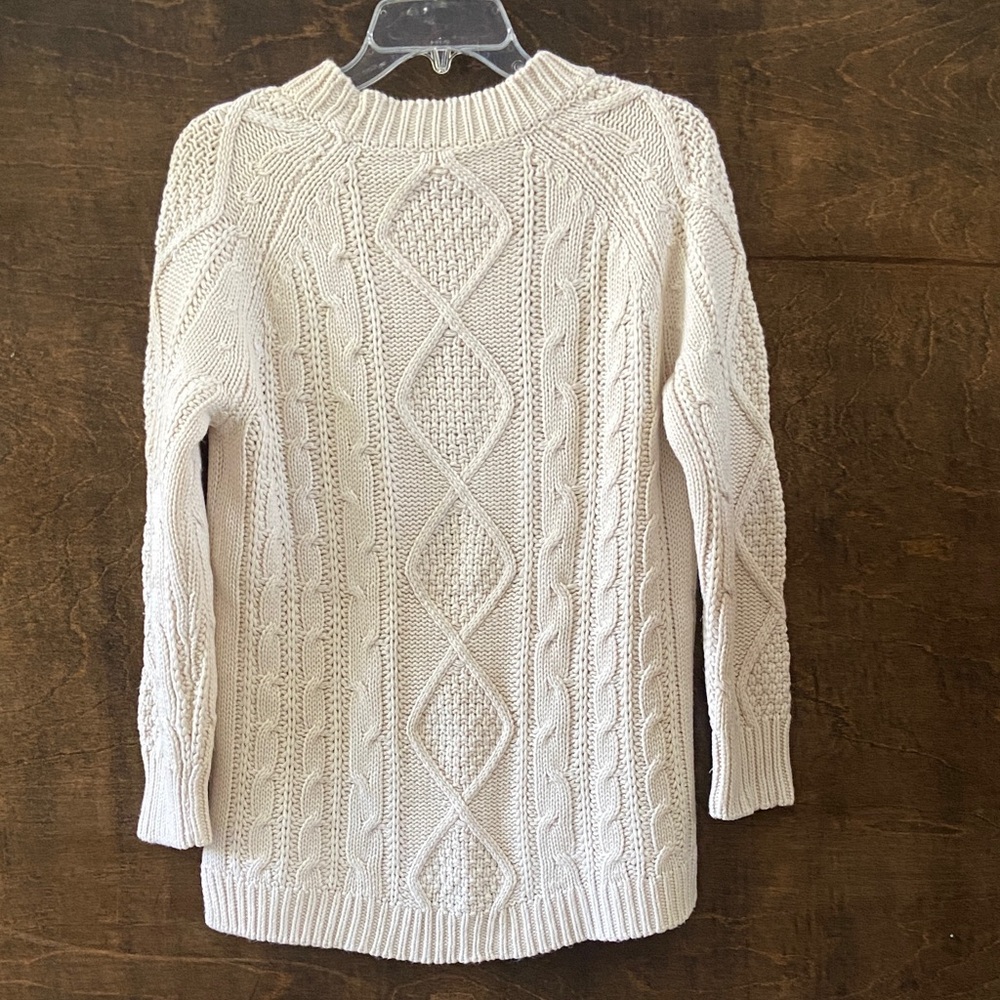 Cream Cable Knit Sweater, size S. Alya/Francesca's brand, - Picture 3 of 12